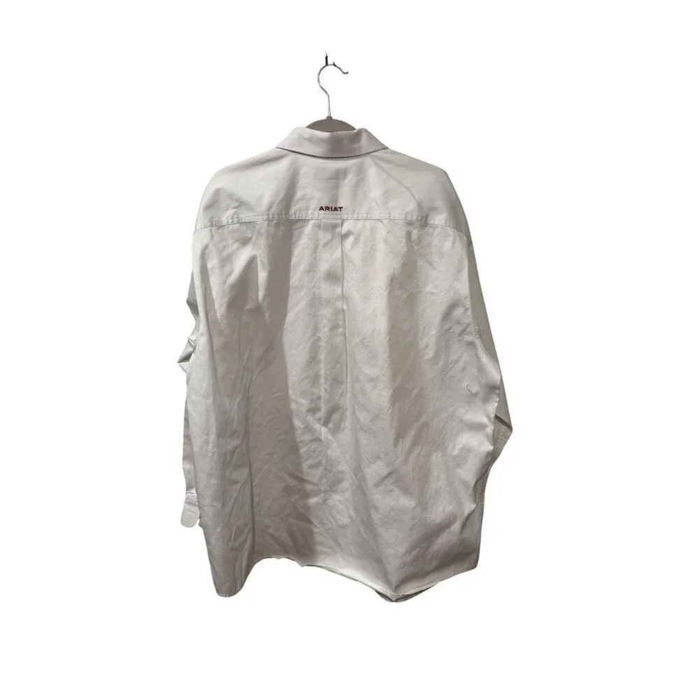 Ariat Mens White Long Sleeve Button-Up Shirt XXL